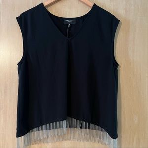 Romeo + Juliet Black Fringe Top - NEW - medium